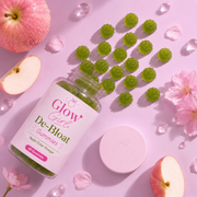 GlowGirl De-Bloat Gummies bottle with apple cider vinegar gummies